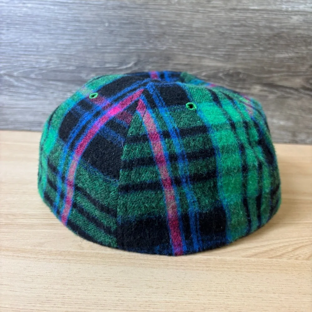 Malstrom Hat Cap Fitted Large‎ Black Green Wool Plaid Dry Goods USA Made
